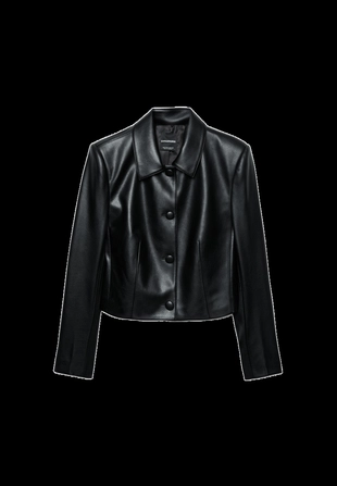 Укороченный пиджак из искусственной кожи- Заказать в России