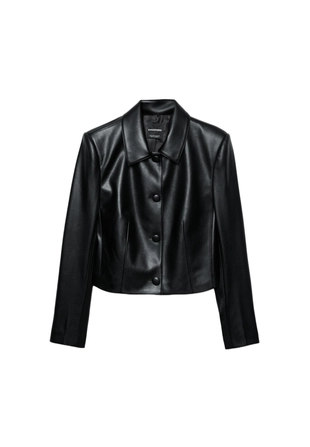 Укороченный пиджак из искусственной кожи- Заказать в России