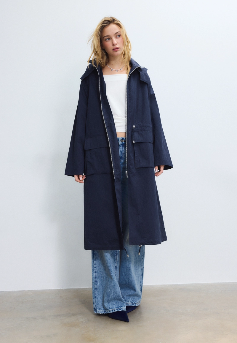 Длинная струящаяся парка