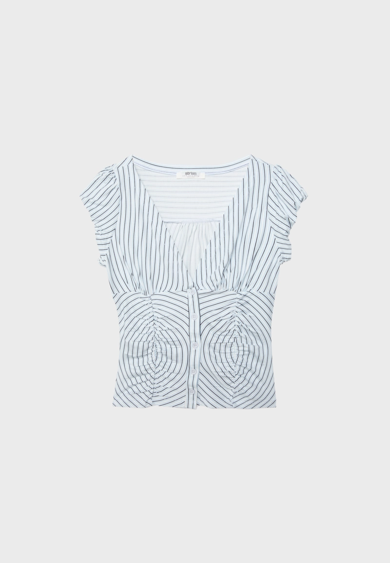 Рубашка с короткими рукавами и сборками