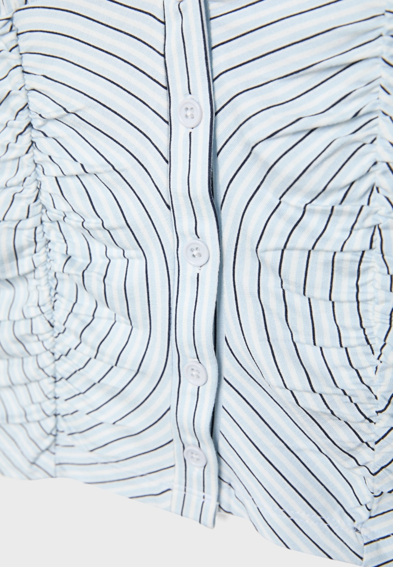 Рубашка с короткими рукавами и сборками