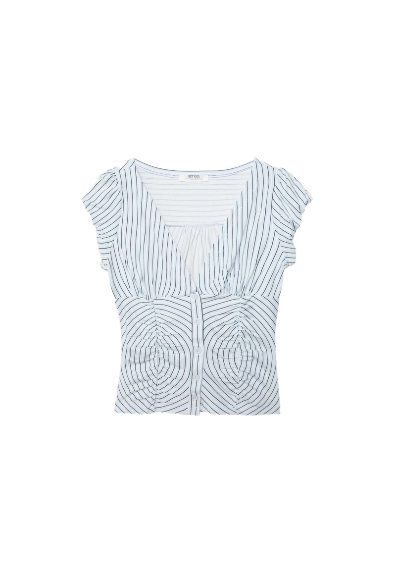 Рубашка с короткими рукавами и сборками