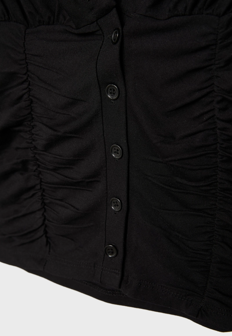 Рубашка с короткими рукавами и сборками