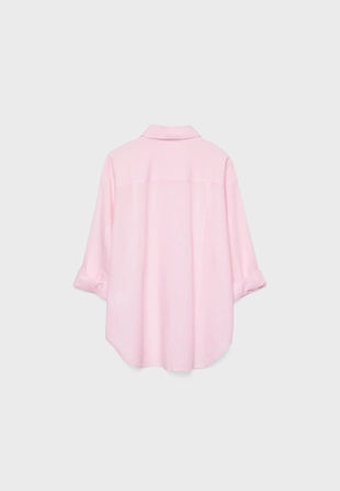 Рубашка свободного кроя с эффектом льняной ткани- Заказать в России