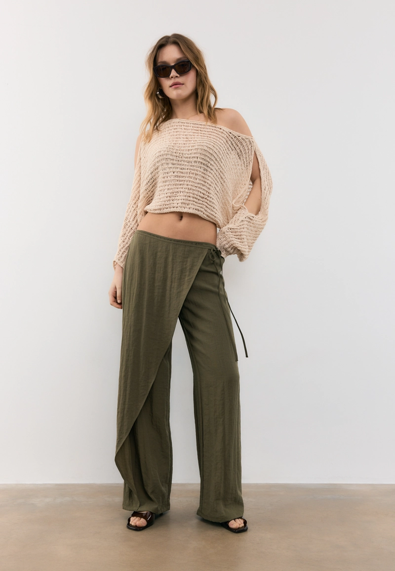 Брюки-парео струящегося кроя