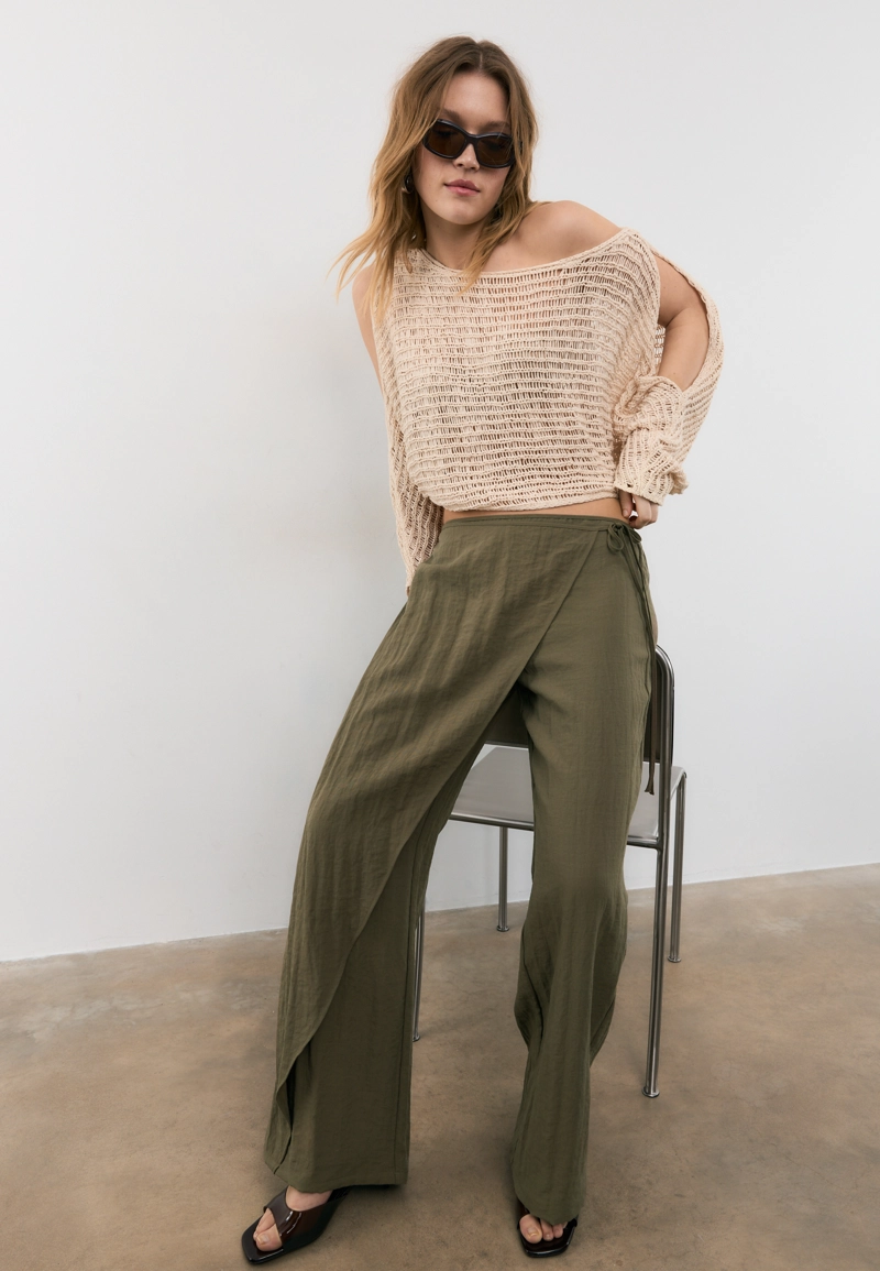 Брюки-парео струящегося кроя