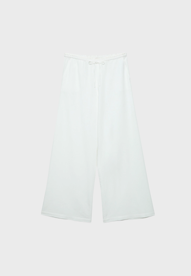 Брюки свободного кроя под лен