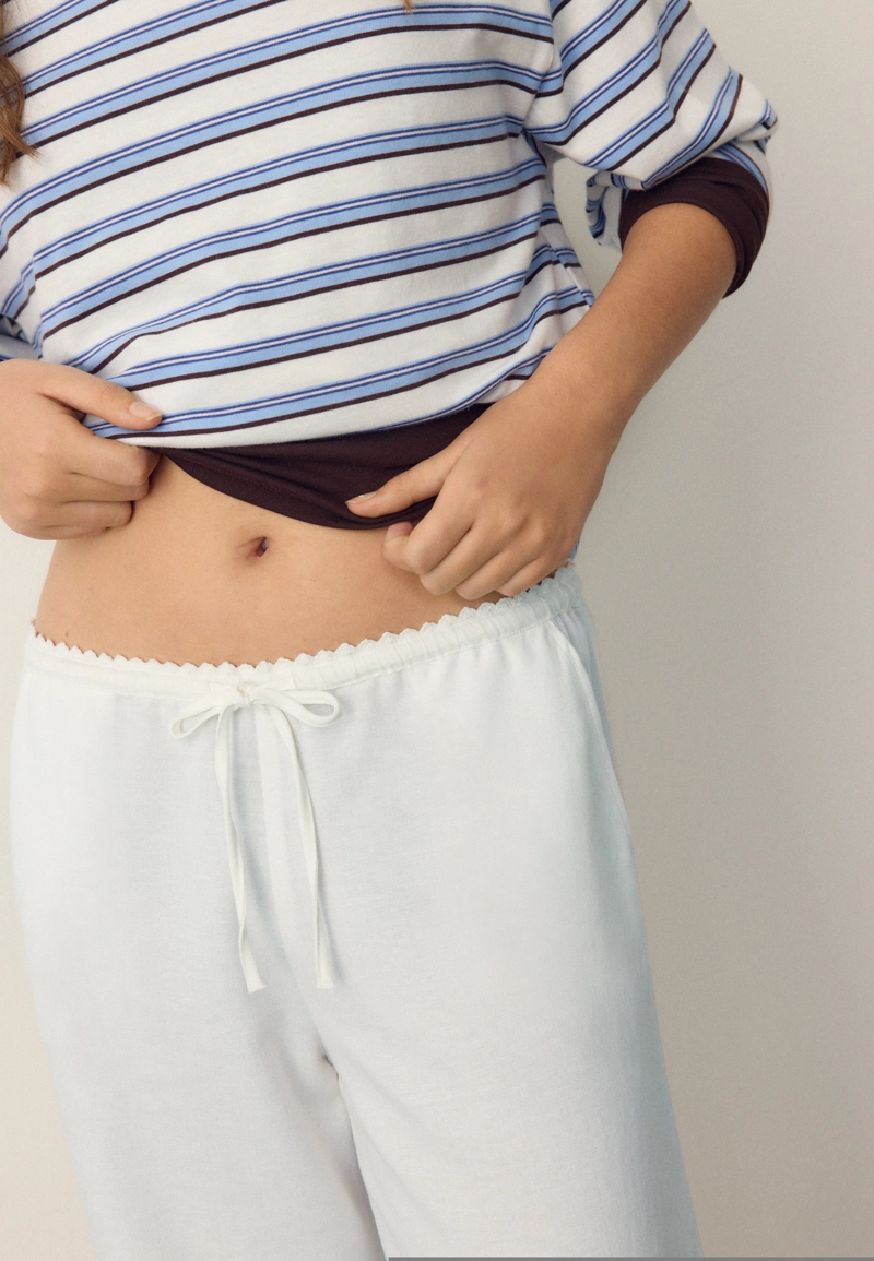 Брюки свободного кроя под лен