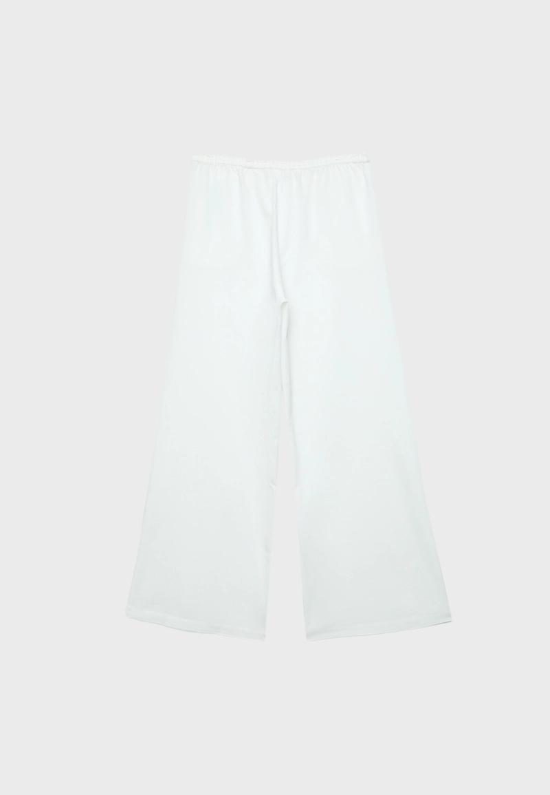 Брюки свободного кроя под лен