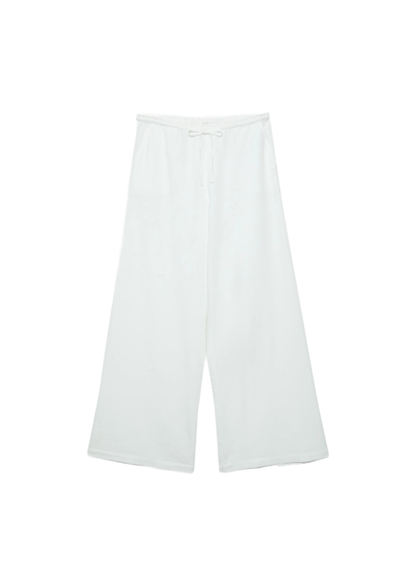 Брюки свободного кроя под лен