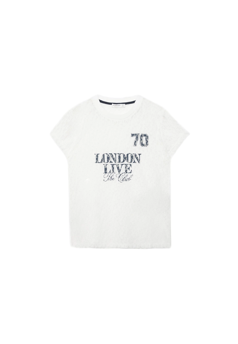 Облегающая футболка из кружева с графическим принтом