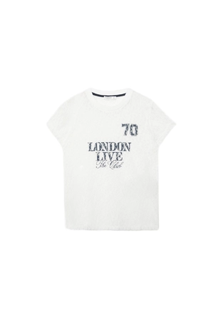 Облегающая футболка из кружева с графическим принтом- Заказать в России