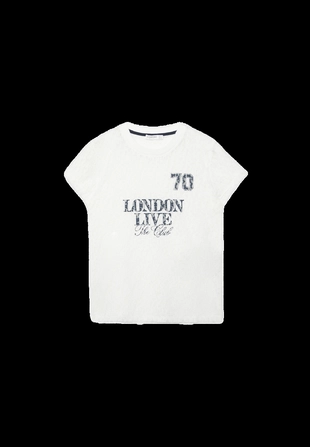 Облегающая футболка из кружева с графическим принтом- Заказать в России