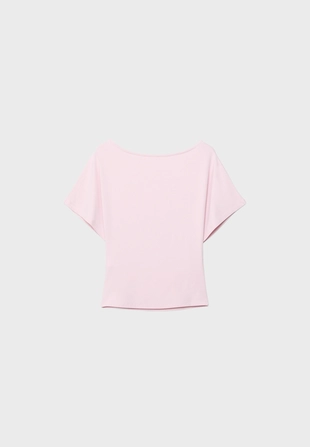 Футболка с вырезом-лодочкой и короткими рукавами- Заказать в России