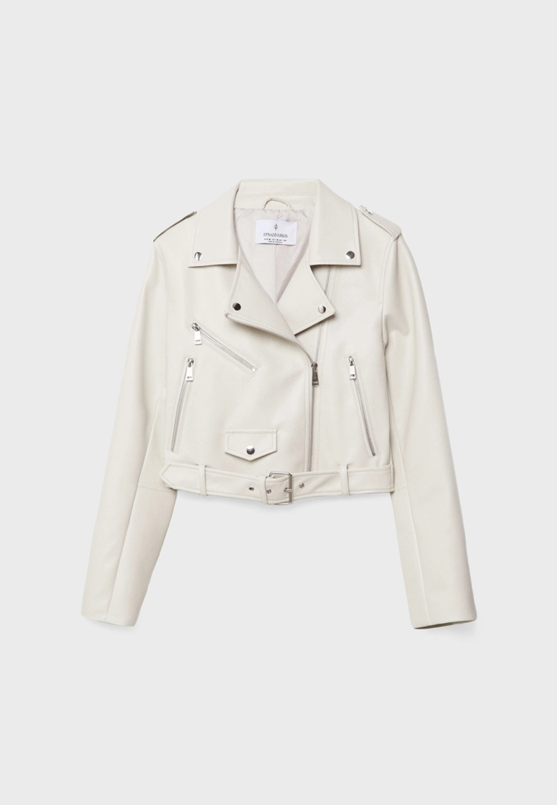 Куртка-косуха с поясом из искусственной кожи