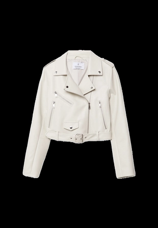 Куртка-косуха с поясом из искусственной кожи- Заказать в России