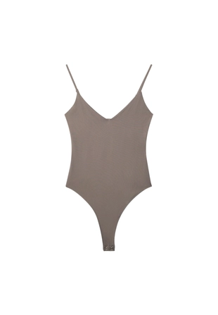 Боди на бретелях с V-образным вырезом- Заказать в России