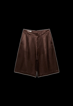 Атласные шорты с защипами- Заказать в России