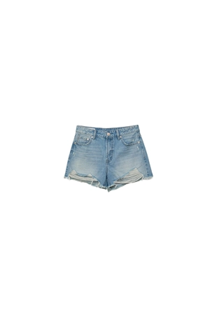 Джинсовые шорты с разрезами- Заказать в России