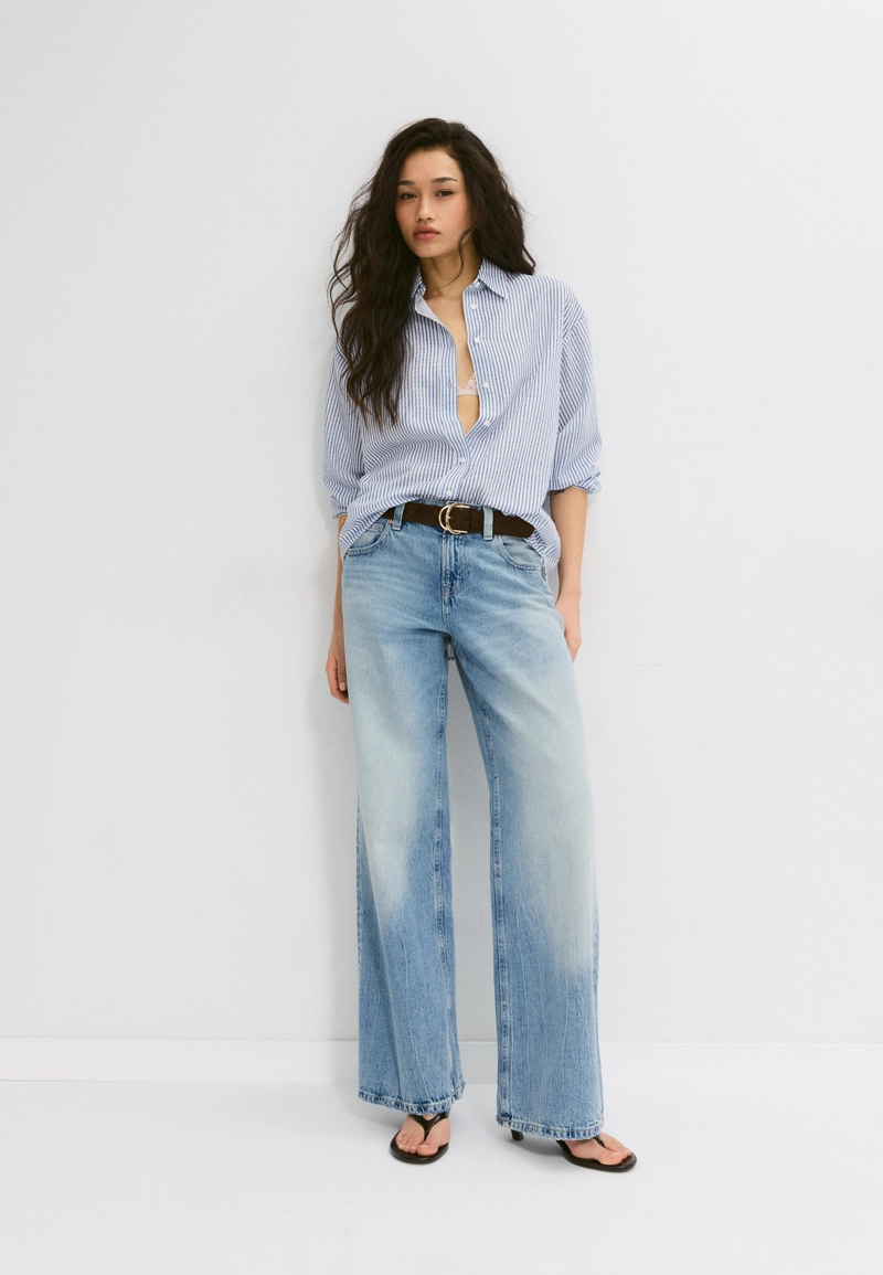 Рубашка под льняной эффект