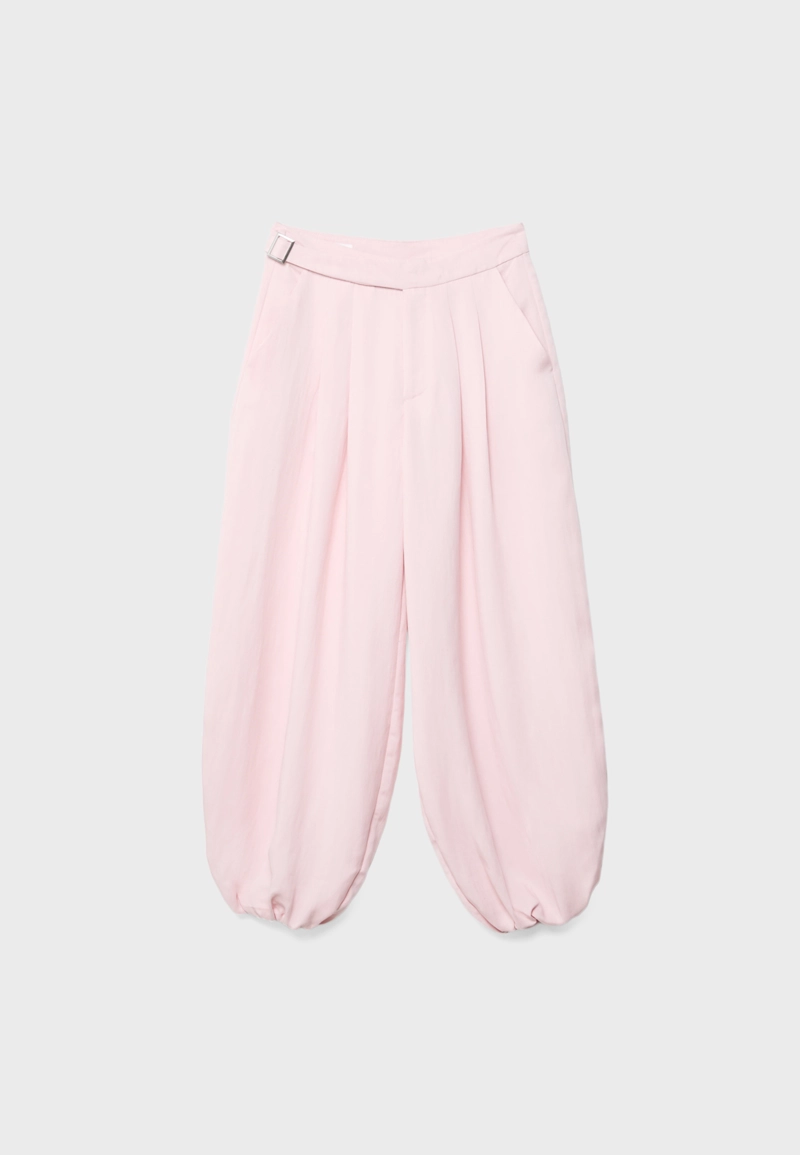 Брюки-шаровары с защипами и пряжкой