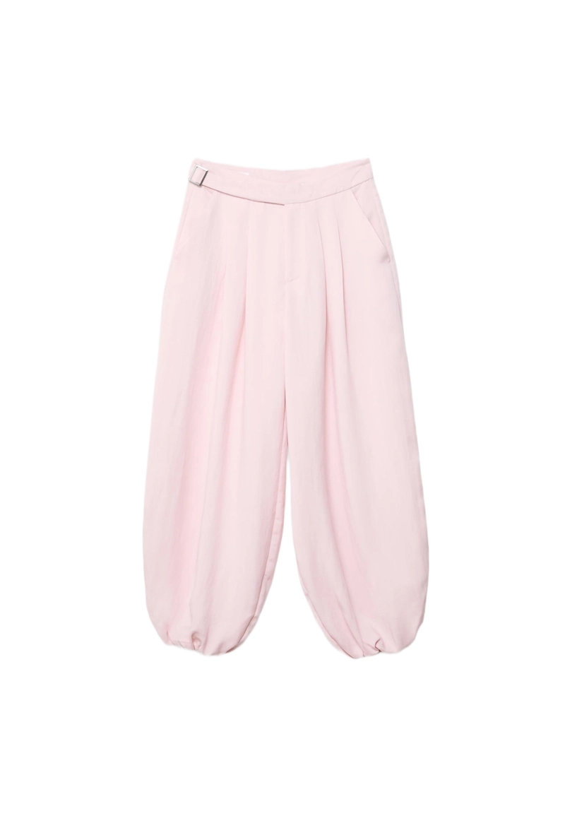 Брюки-шаровары с защипами и пряжкой