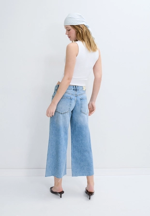 Джинсы-кюлоты с платком- Заказать в России