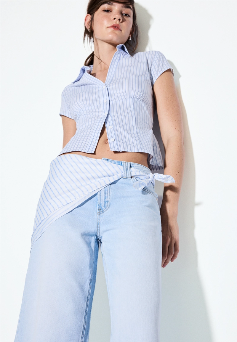 Джинсы-кюлоты с платком