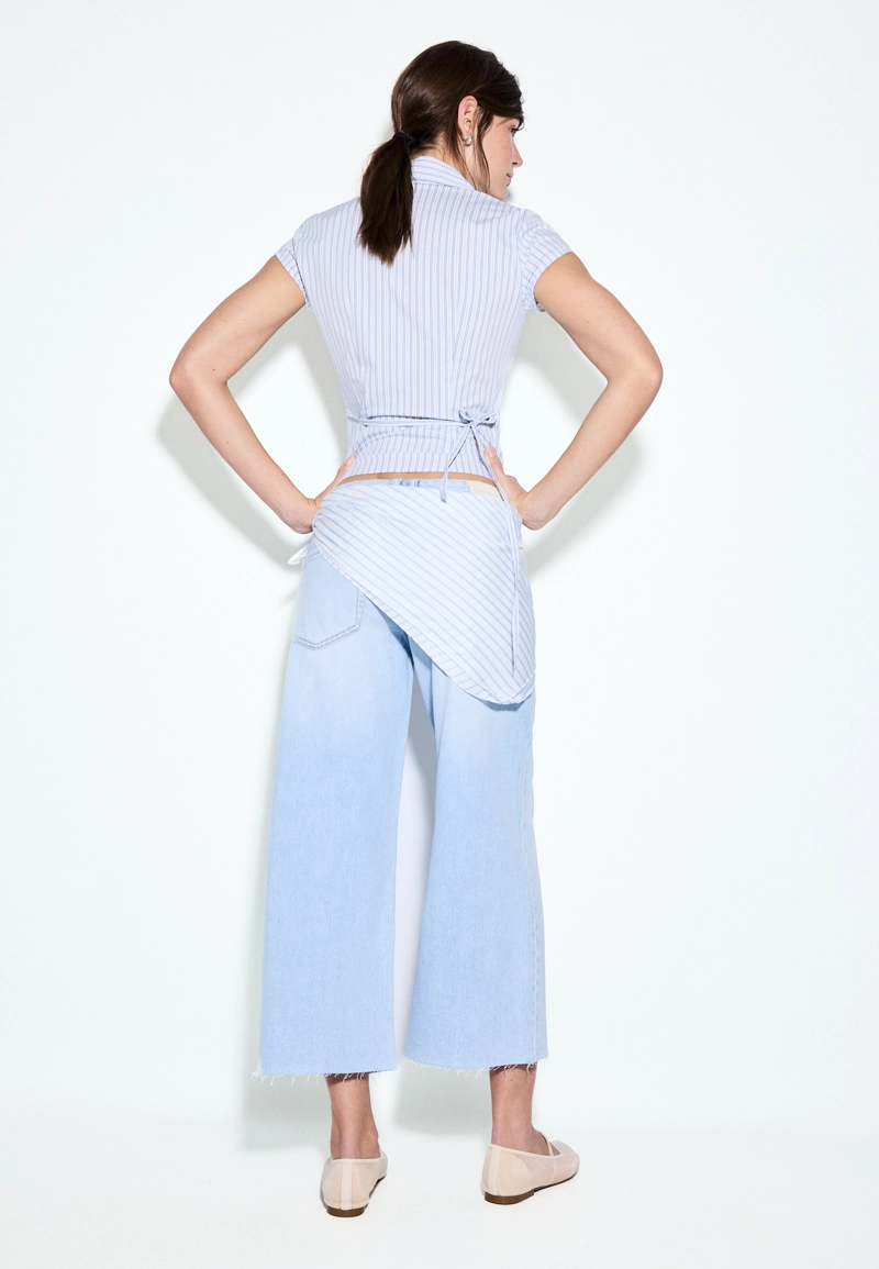 Джинсы-кюлоты с платком