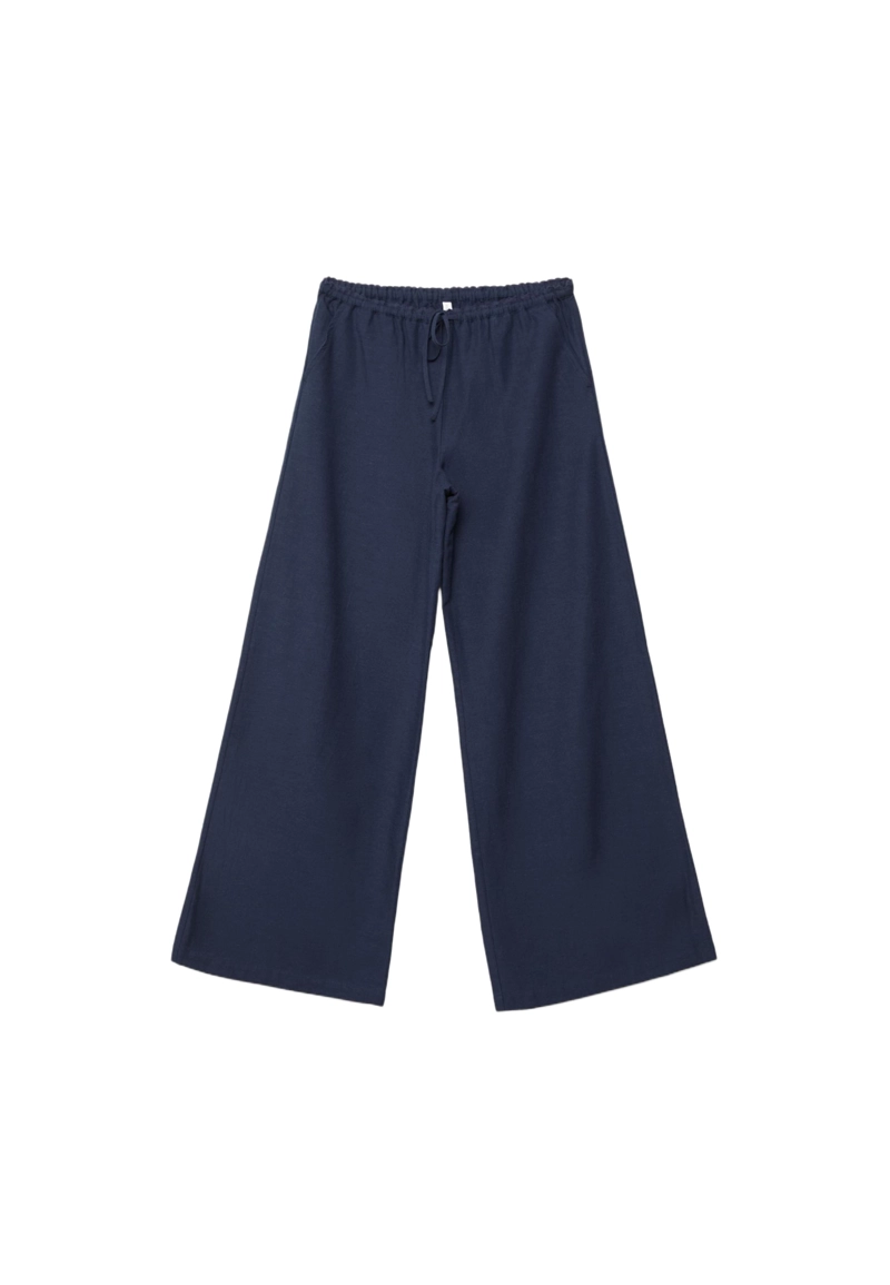 Брюки свободного кроя под лен