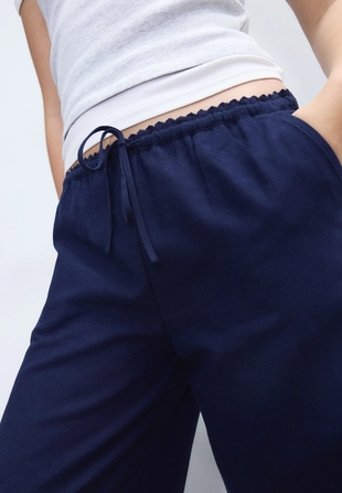 Брюки свободного кроя под лен- Заказать в России