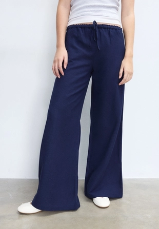 Брюки свободного кроя под лен- Заказать в России