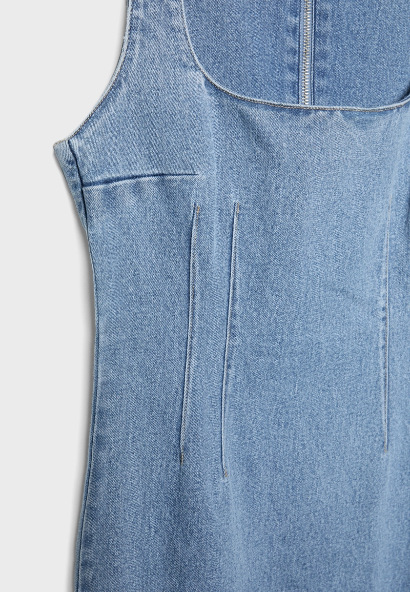 Джинсовое платье миди