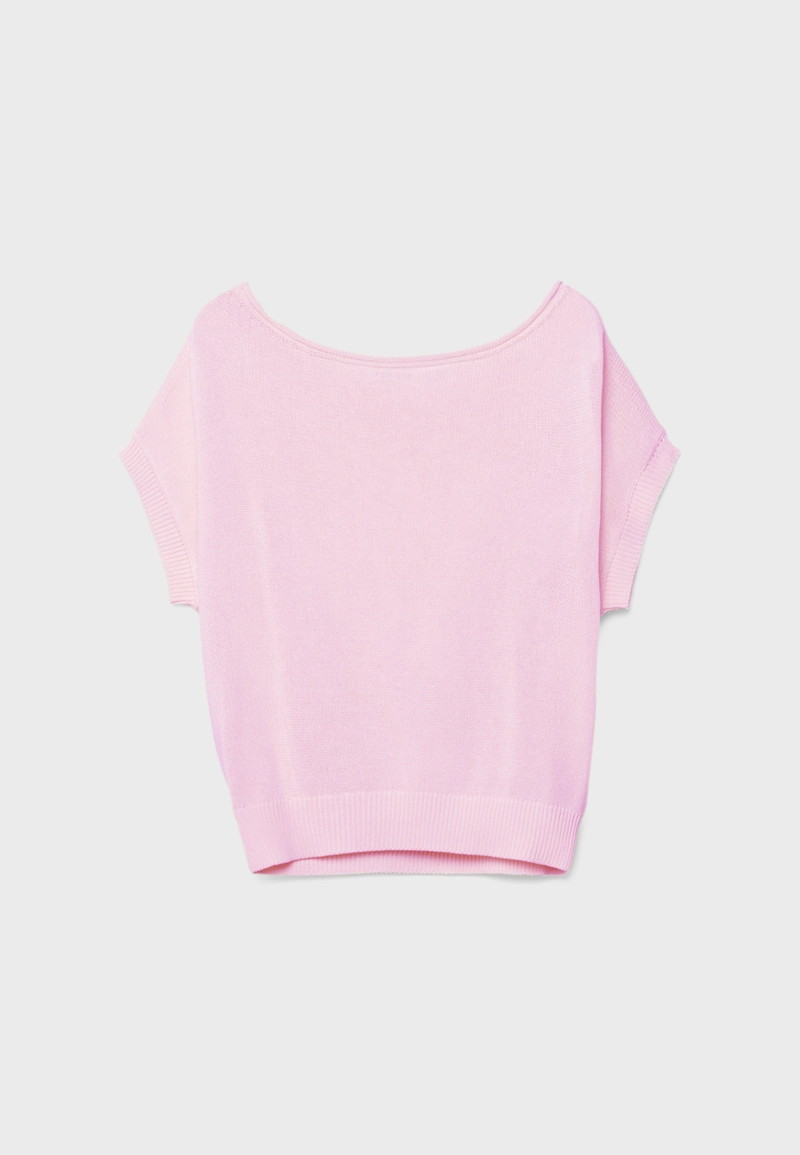 Топ из трикотажа рустик с вырезом-лодочкой