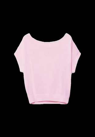 Топ из трикотажа рустик с вырезом-лодочкой- Заказать в России