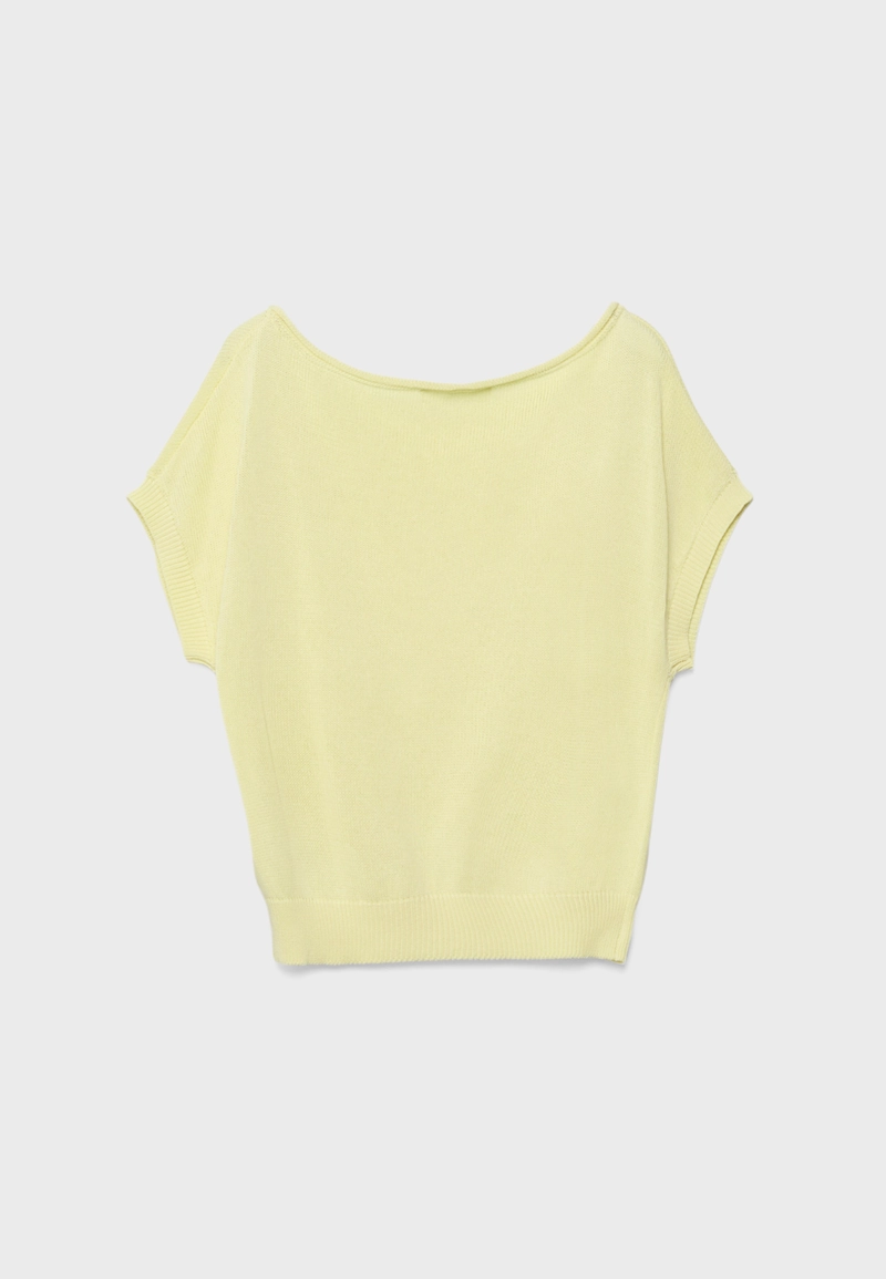 Топ из трикотажа рустик с вырезом-лодочкой