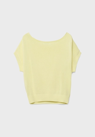 Топ из трикотажа рустик с вырезом-лодочкой- Заказать в России