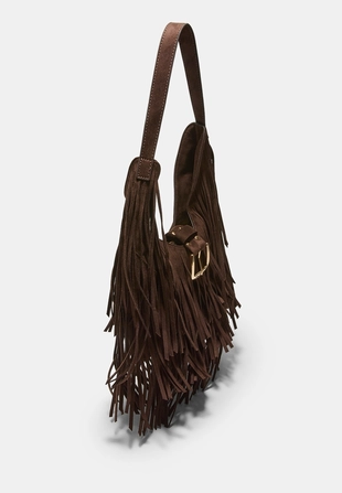 Сумка на плечо с бахромой и пряжкой- Заказать в России