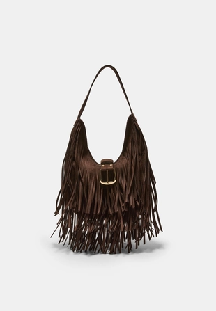 Сумка на плечо с бахромой и пряжкой- Заказать в России