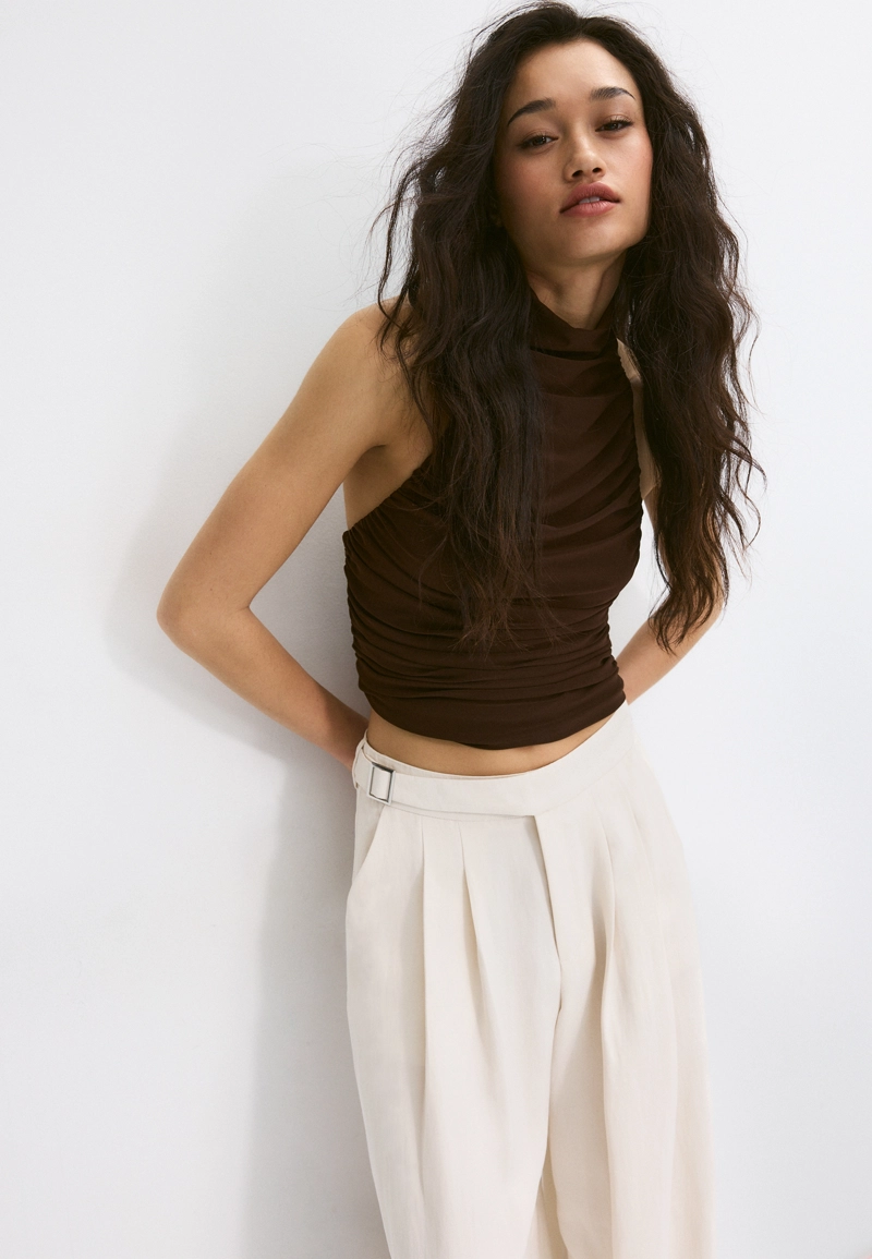 Брюки-баллоны с пряжкой