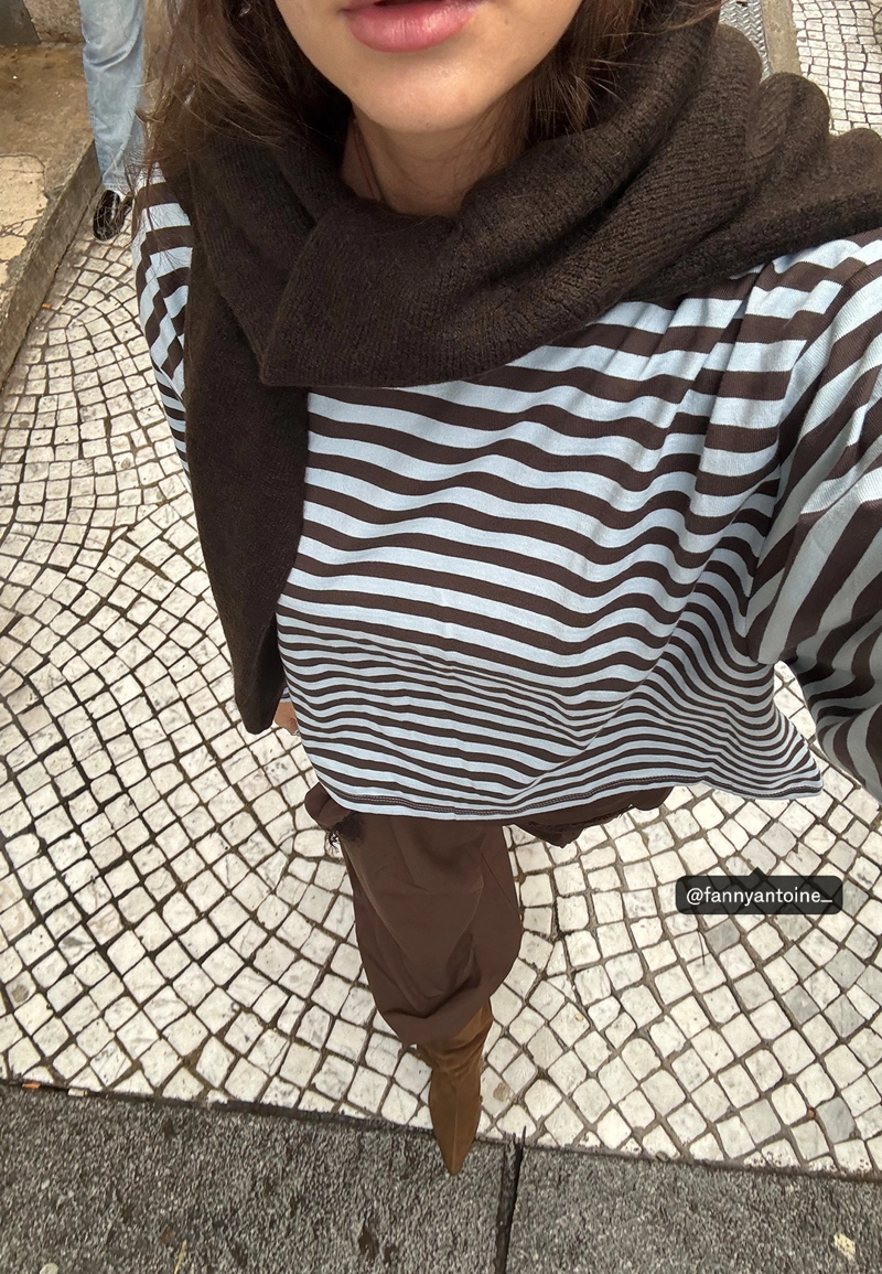 Полосатая футболка с длинными рукавами