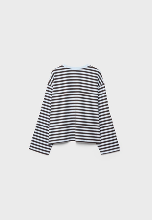 Полосатая футболка с длинными рукавами- Заказать в России