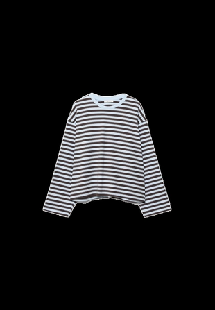 Полосатая футболка с длинными рукавами- Заказать в России