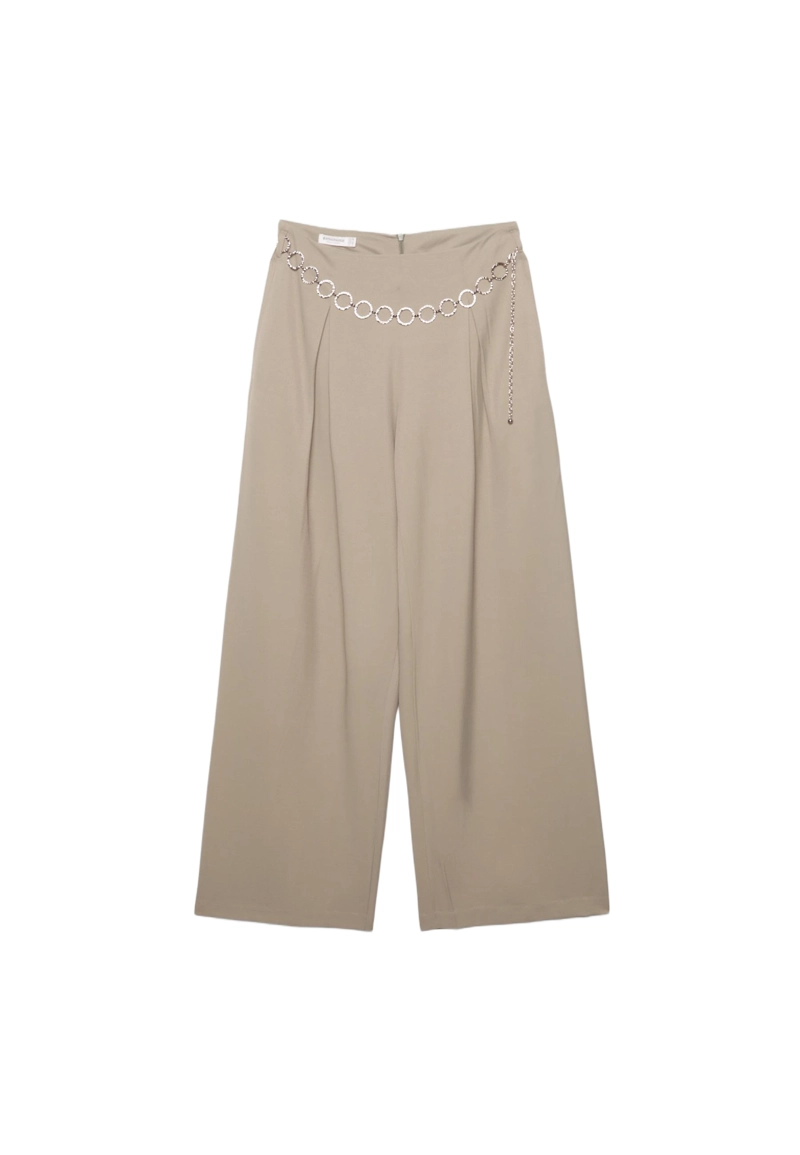 Брюки с защипами и цепочкой