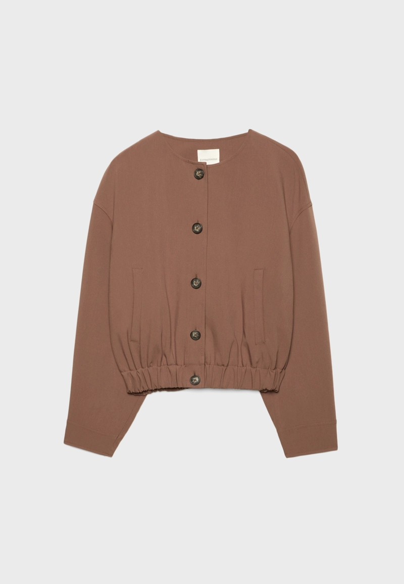 Куртка-бомбер с круглым вырезом