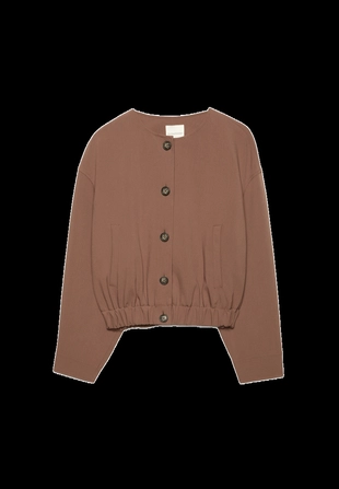 Куртка-бомбер с круглым вырезом- Заказать в России