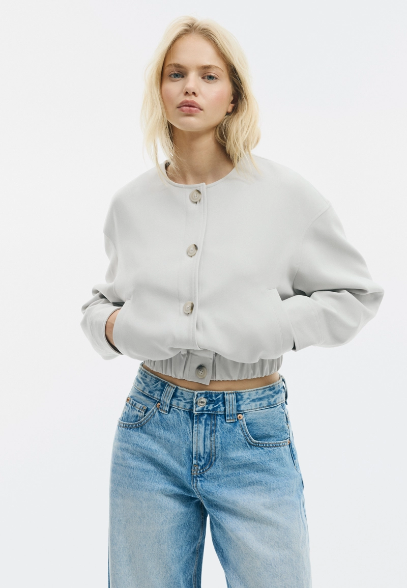 Куртка с круглым вырезом