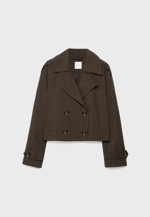 Укороченный двубортный тренч- Заказать в России