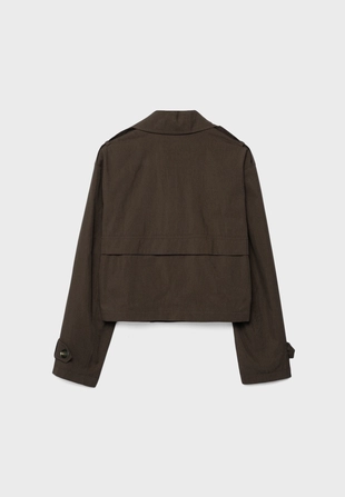 Укороченный двубортный тренч- Заказать в России