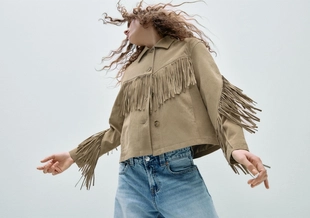 Кожаная куртка с бахромой- Заказать в России